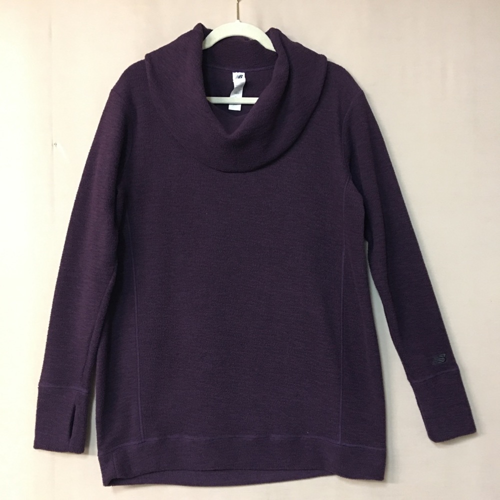 New Balance women’s Purple Cowl Neck Pull Over Sweater. Sz L